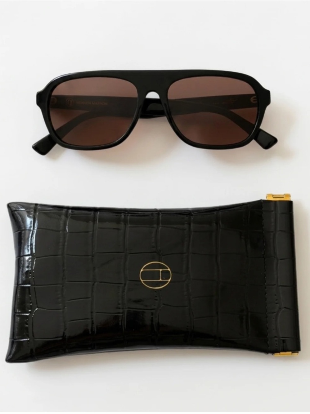 Heaven Mayhem Vesper Aviator Sunglasses - Black with Brown lenses